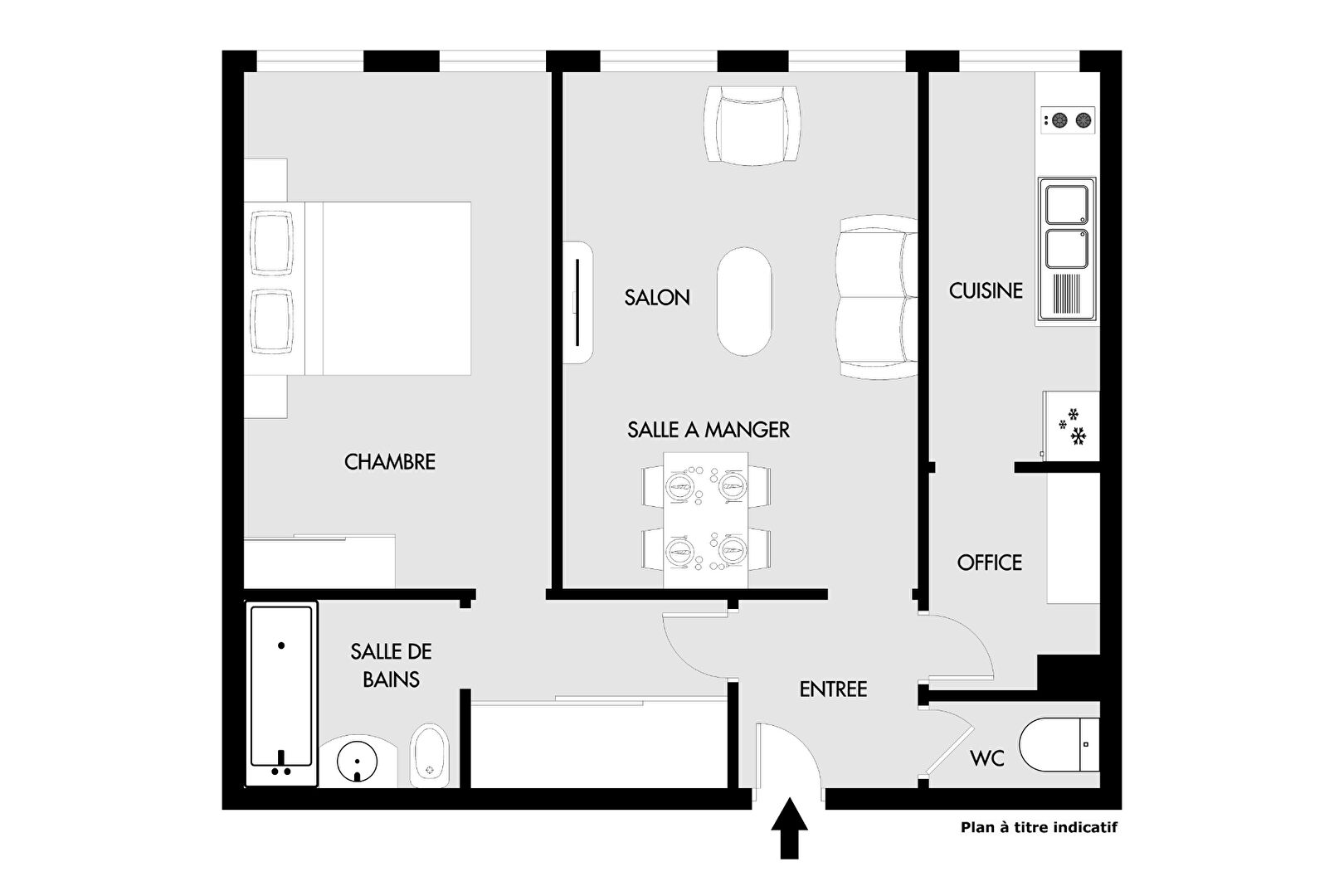 Paris 19 : Appartement 2 pièces de 48.51m²